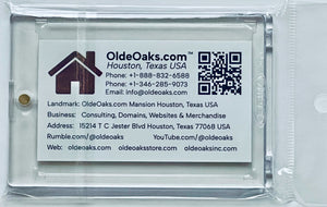 OldeOaks.com Mansion Business Card Collector Item